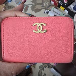 Chanel Pink Leather Card Holder